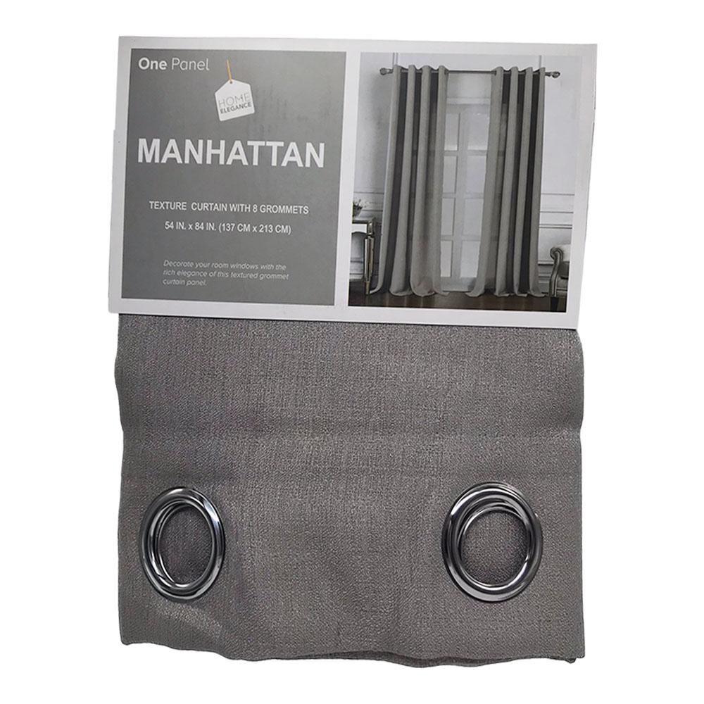 Cortina Manhattan Home Elegance Con Aros 54" X 84" - Gris