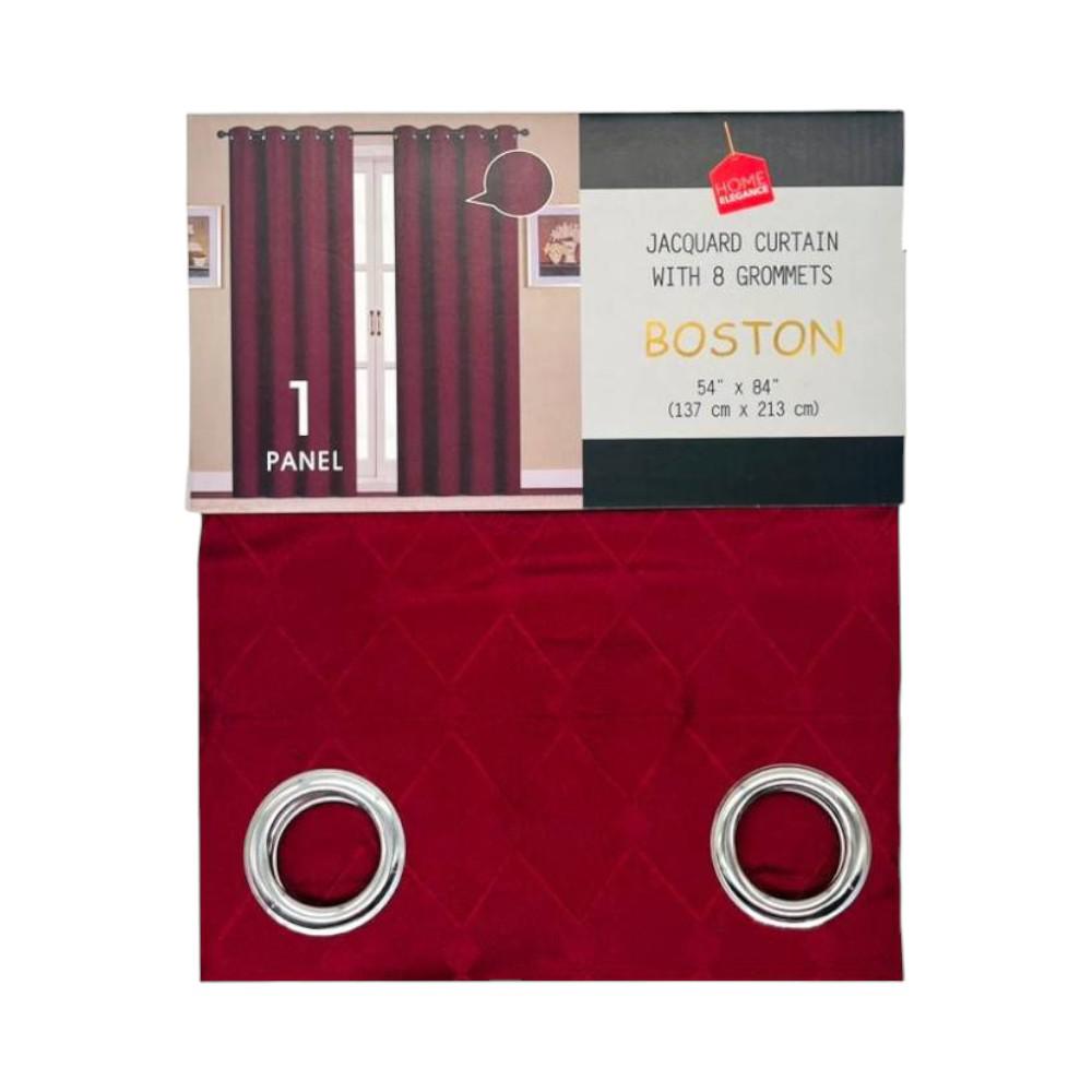 Cortina Boston Home Elegance 54 X 84 Con Aros - Rojo