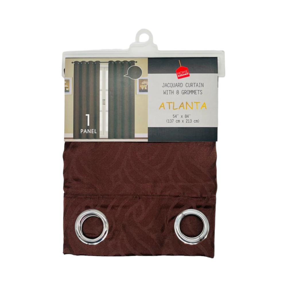 Cortina Atlanta Home Elegance 54 X 84" Con Aros - Chocolate