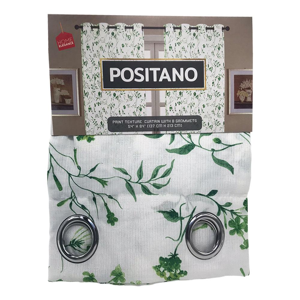 Cortina Positano Home Elegance Con Aros 54"X84" - Verde Oliva