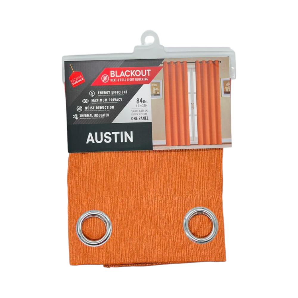 Cortina Home Elegance Austin Blackout Con Aros 54" x 84" - Naranja