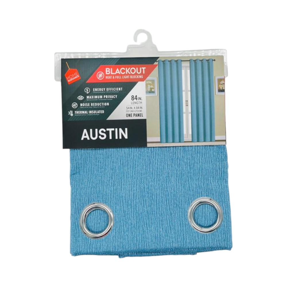 Cortina Home Elegance Austin Blackout Con Aros 54" x 84" - Azul Claro