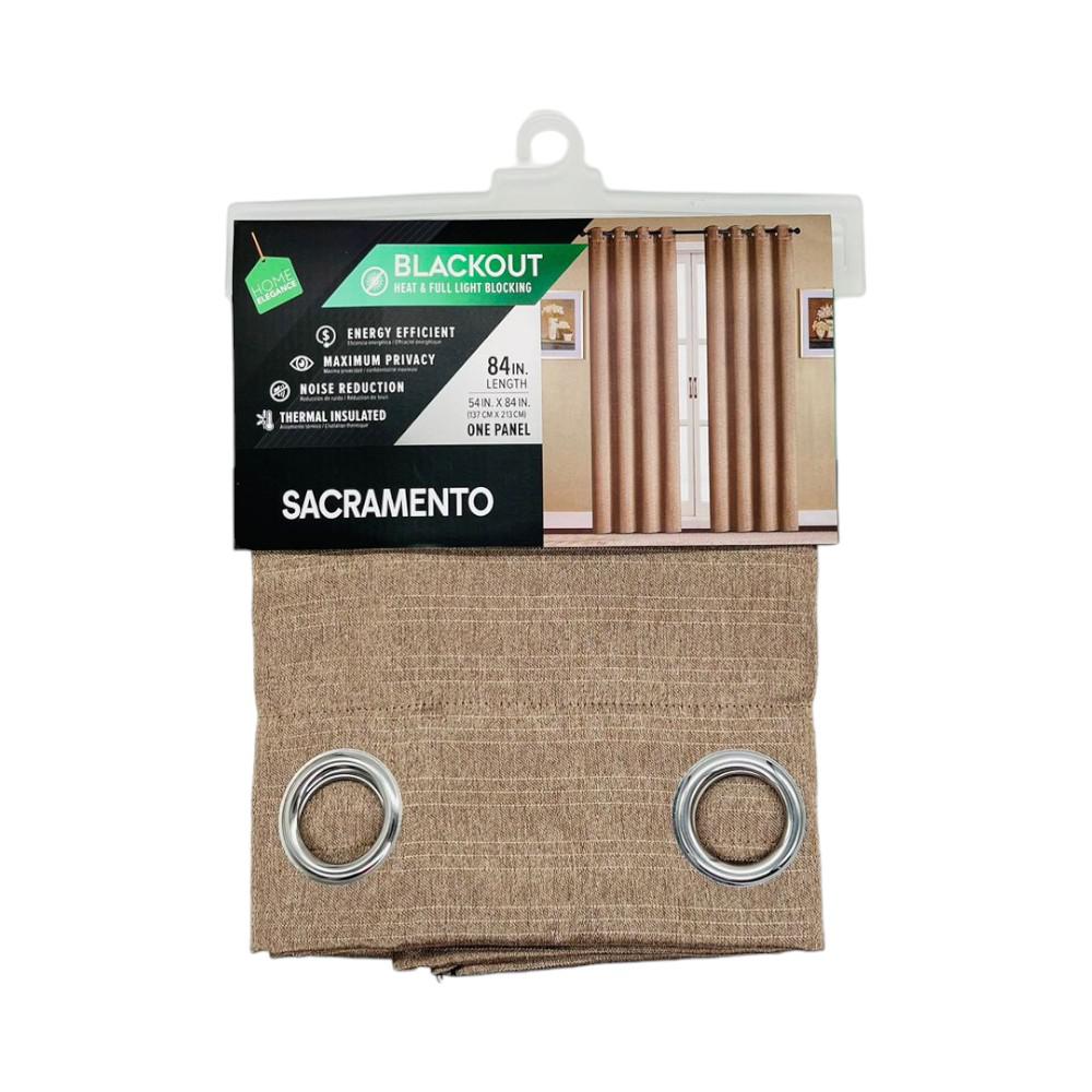 Cortina Home Elegance Blackout Sacramento Con Aros 54" x 84" - Chocolate Claro