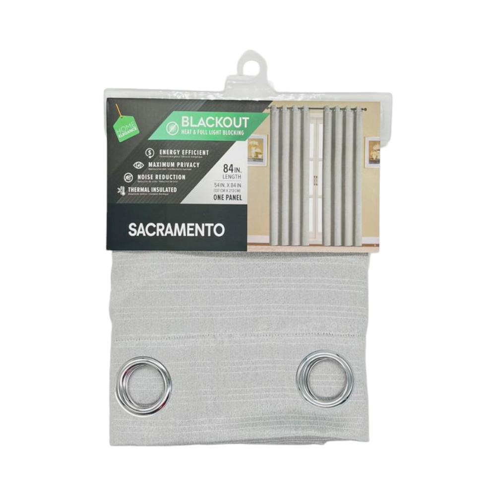 Cortina Home Elegance Blackout Sacramento Con Aros 54" x 84" - Gris Claro
