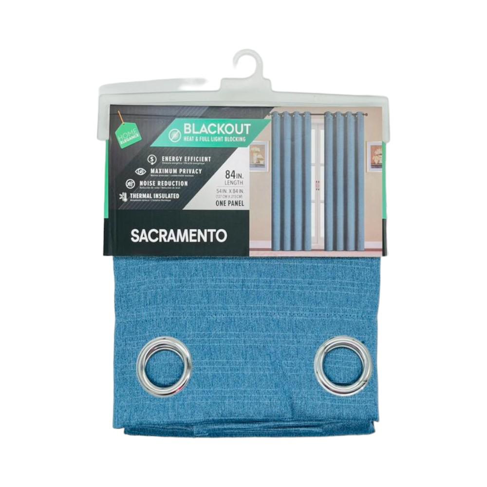 Cortina Home Elegance Blackout Sacramento Con Aros 54" x 84" - Azul Marino