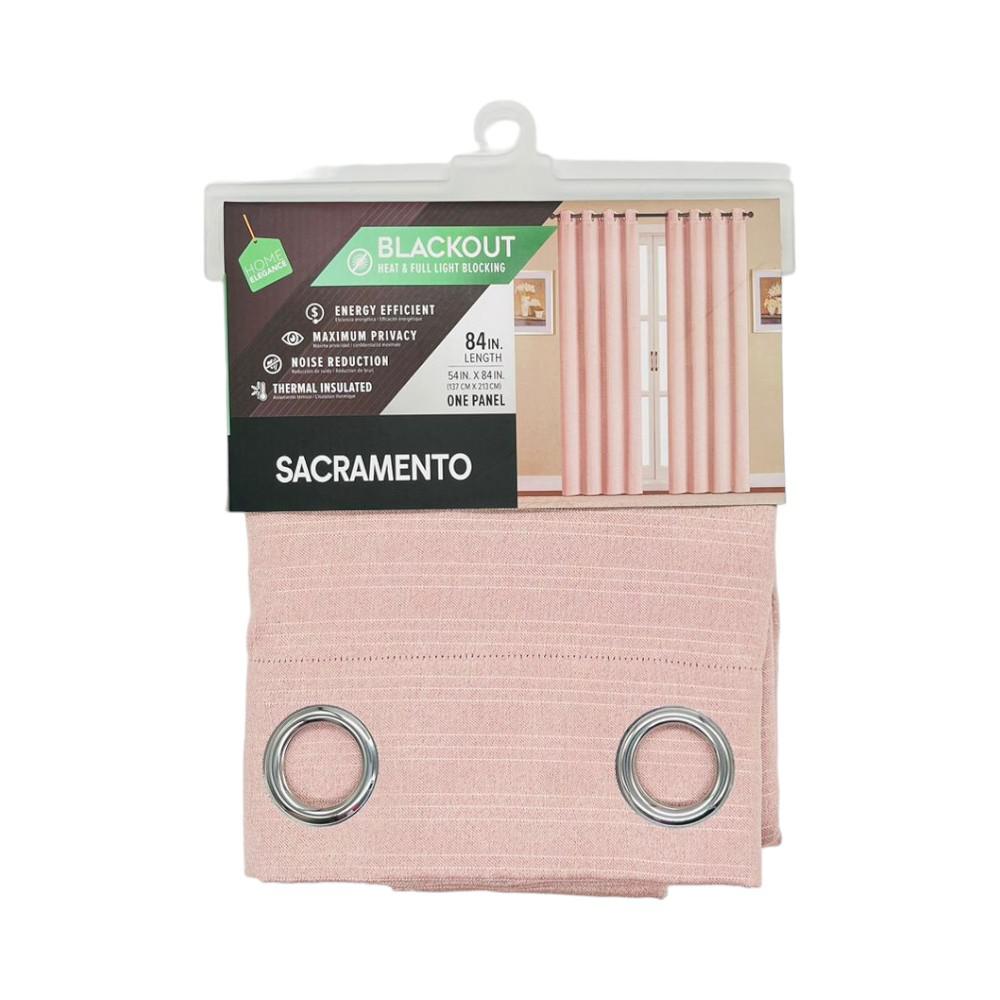 Cortina Home Elegance Blackout Sacramento Con Aros 54" x 84" - Rosa Claro