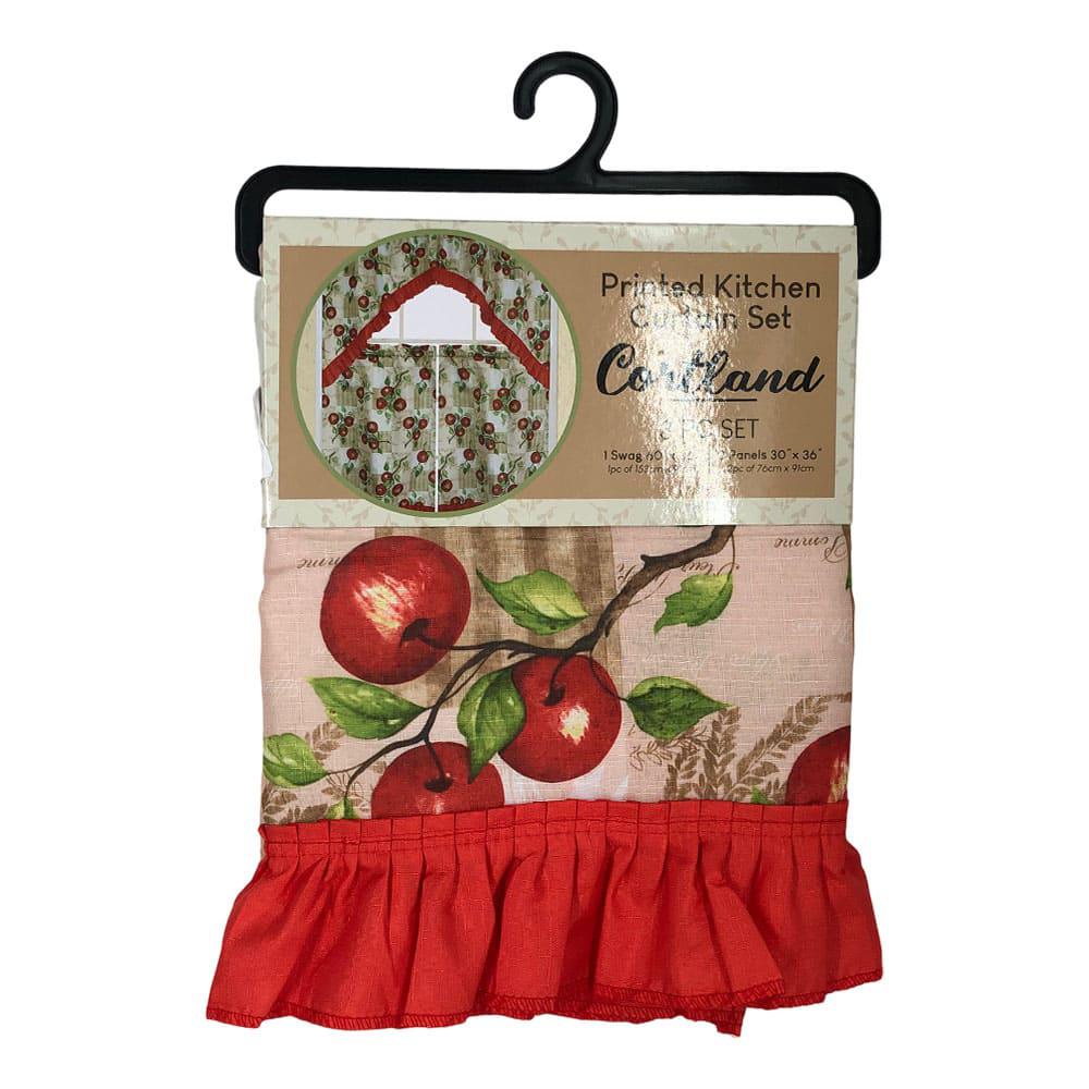 Cortina Para Cocina Kashi Home Cortland Estampada 3 Piezas