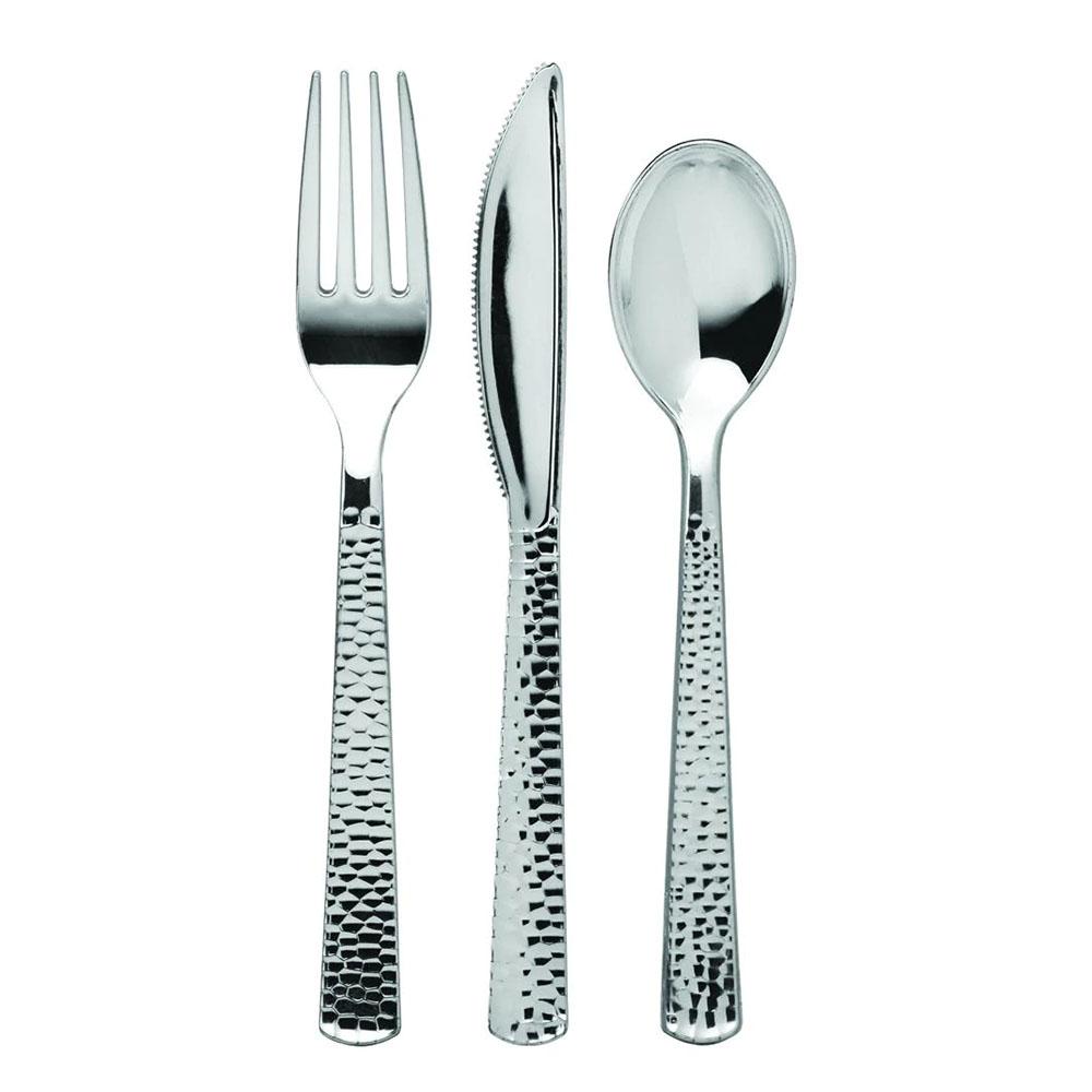 Cubierto Lillian Desechable Silver 160 Piezas