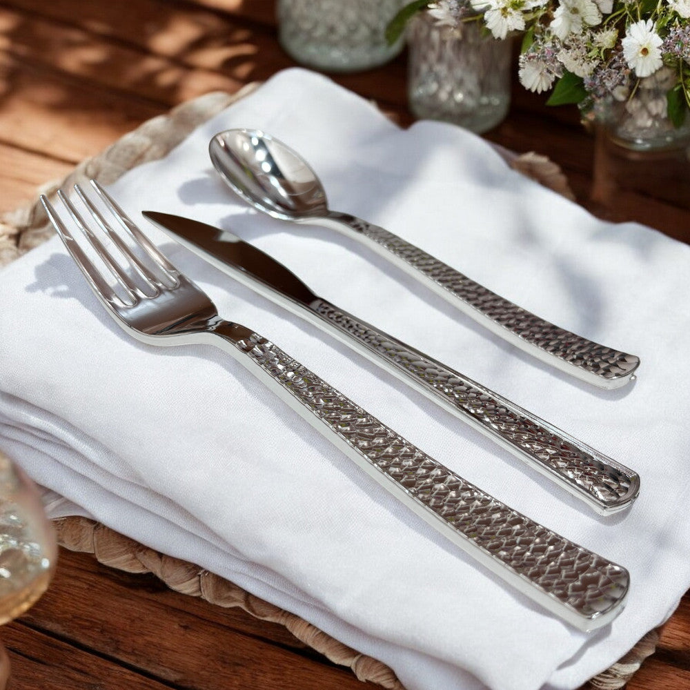 Cubierto Lillian Desechable Silver 160 Piezas