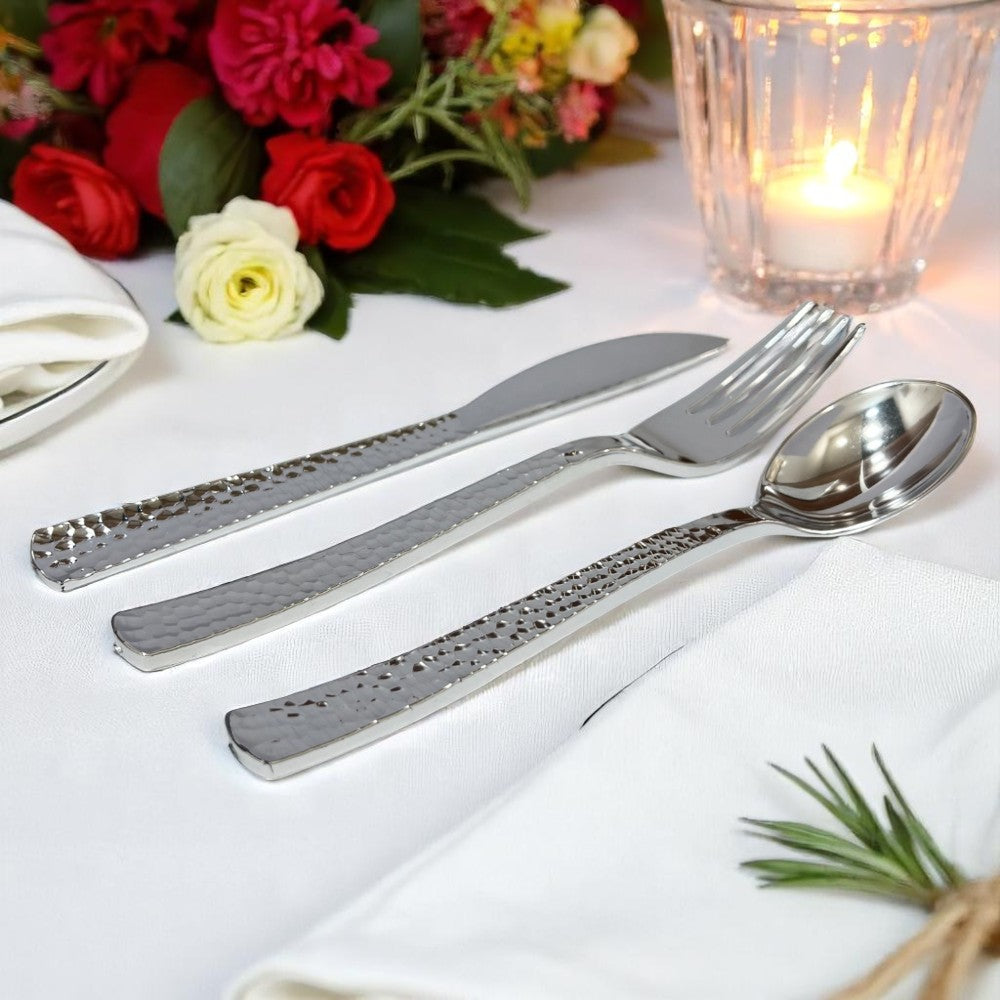 Cubiertos Desechables Lillian – 160 Piezas / Silver