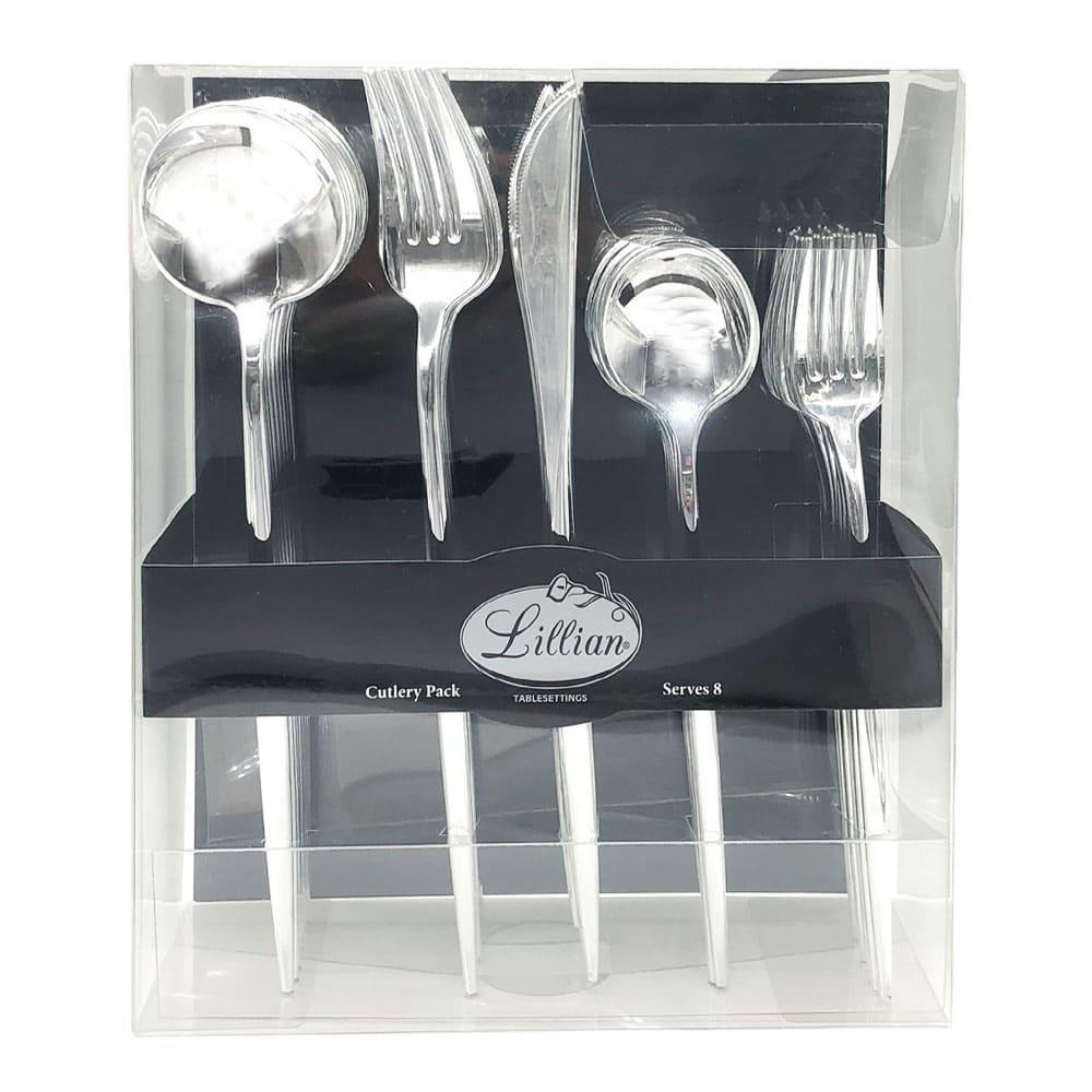 Cubiertos Reutilizables Lillian de Plástico 40 Piezas