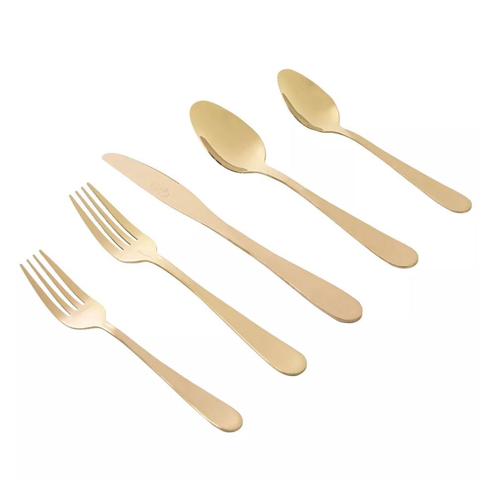 Set de Cubiertos Gibson Stravidia de Acero Inoxidable 20 Piezas Dorado