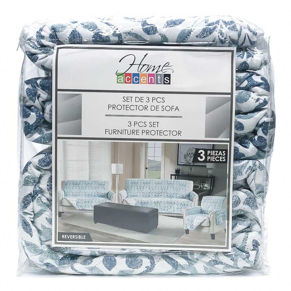 Set de Forro Para Sofá Home Accents 3 Piezas - Azul