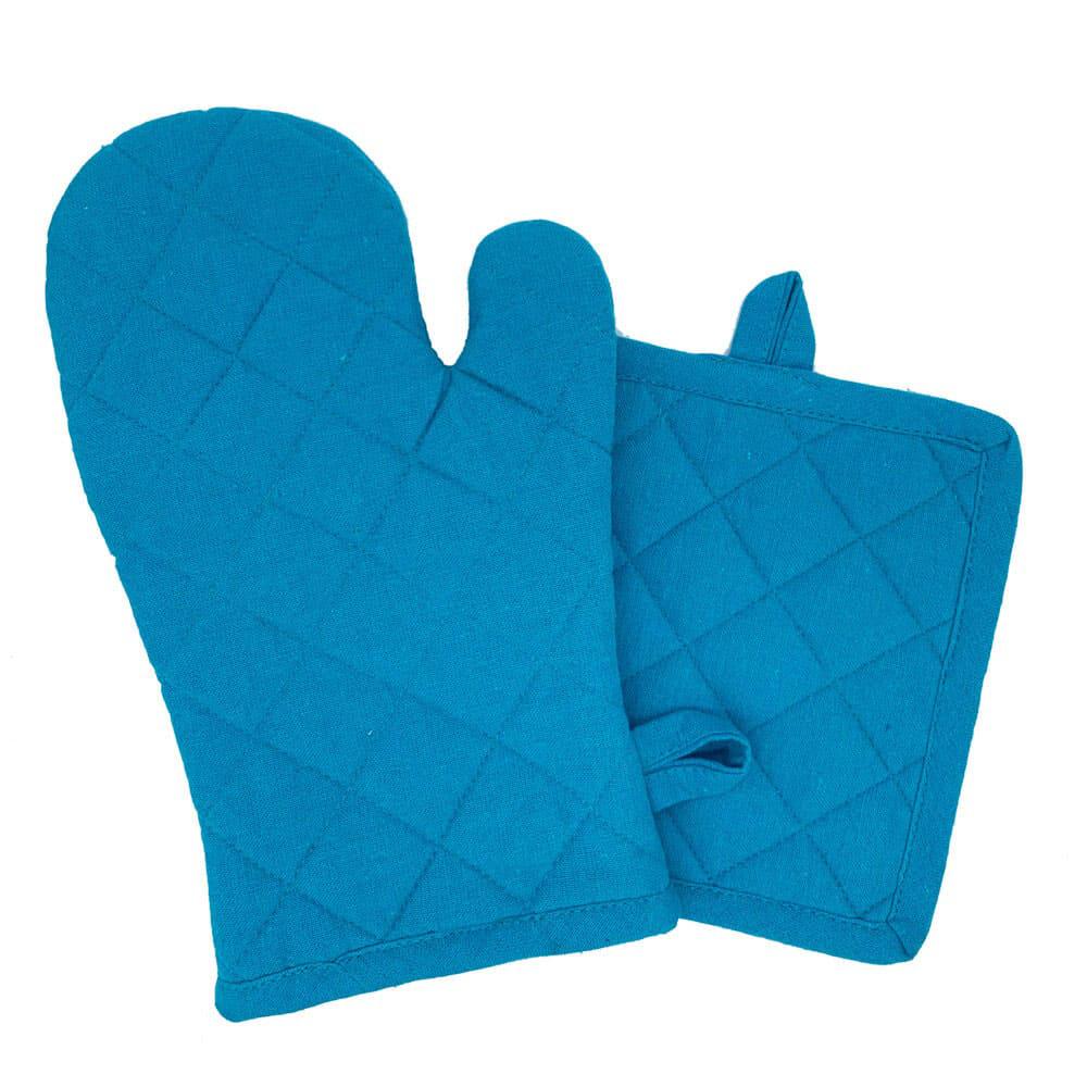 Guantes Con Agarrador 26 California 2 Piezas - Turquesa Azulado