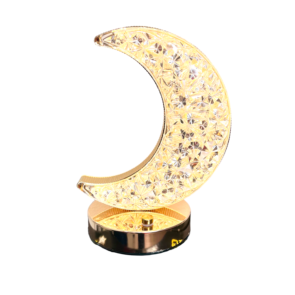 Lámpara De Mesa Recargable Con Forma De Luna