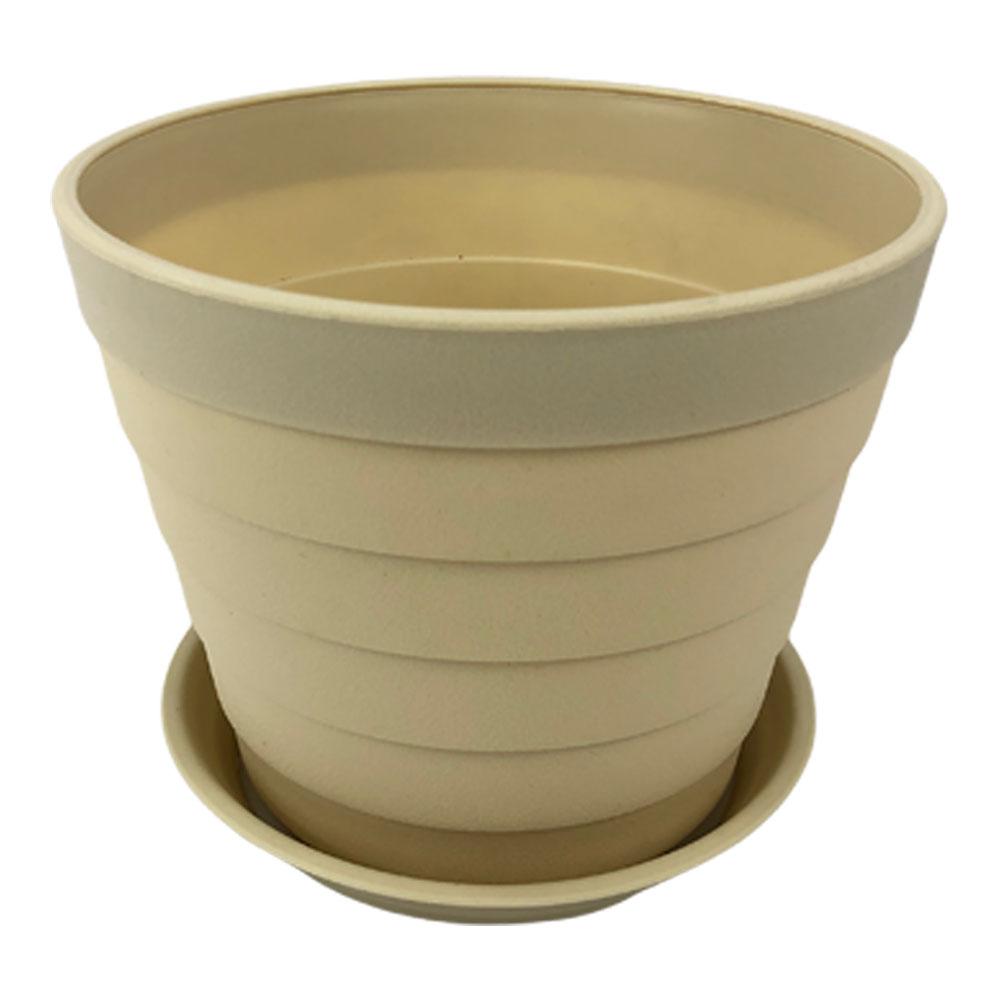 Macetero Redondo Stay Beautiful con Plato - Surtido