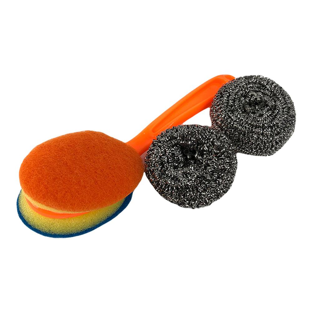 Brillo con Cepillo Easy Home Para Fregar 3 Piezas - Surtido