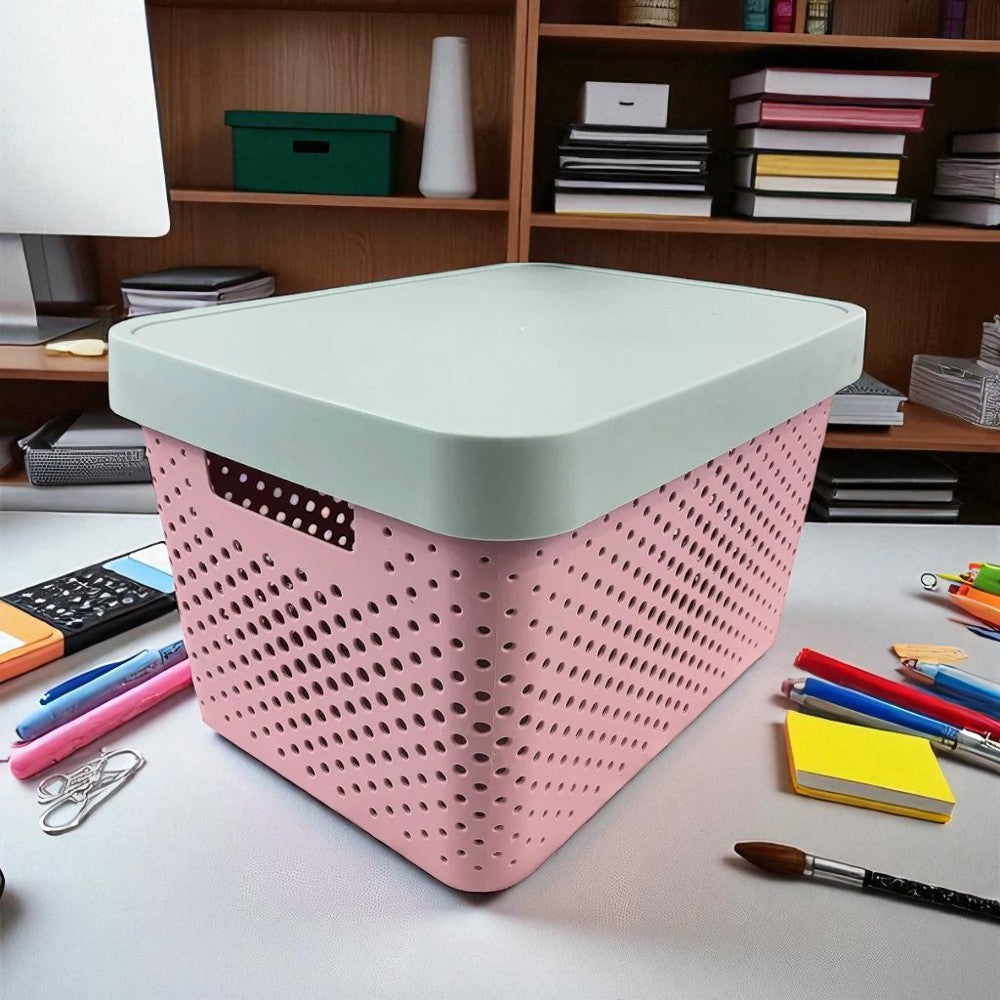 Canasta Multiuso Easy Home de Plástico Con Tapa - Surtido