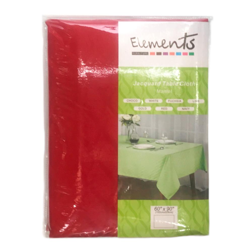 Mantel de Mesa Elements Furniture Bellagio Rectangular de 60" x 90" - Rojo