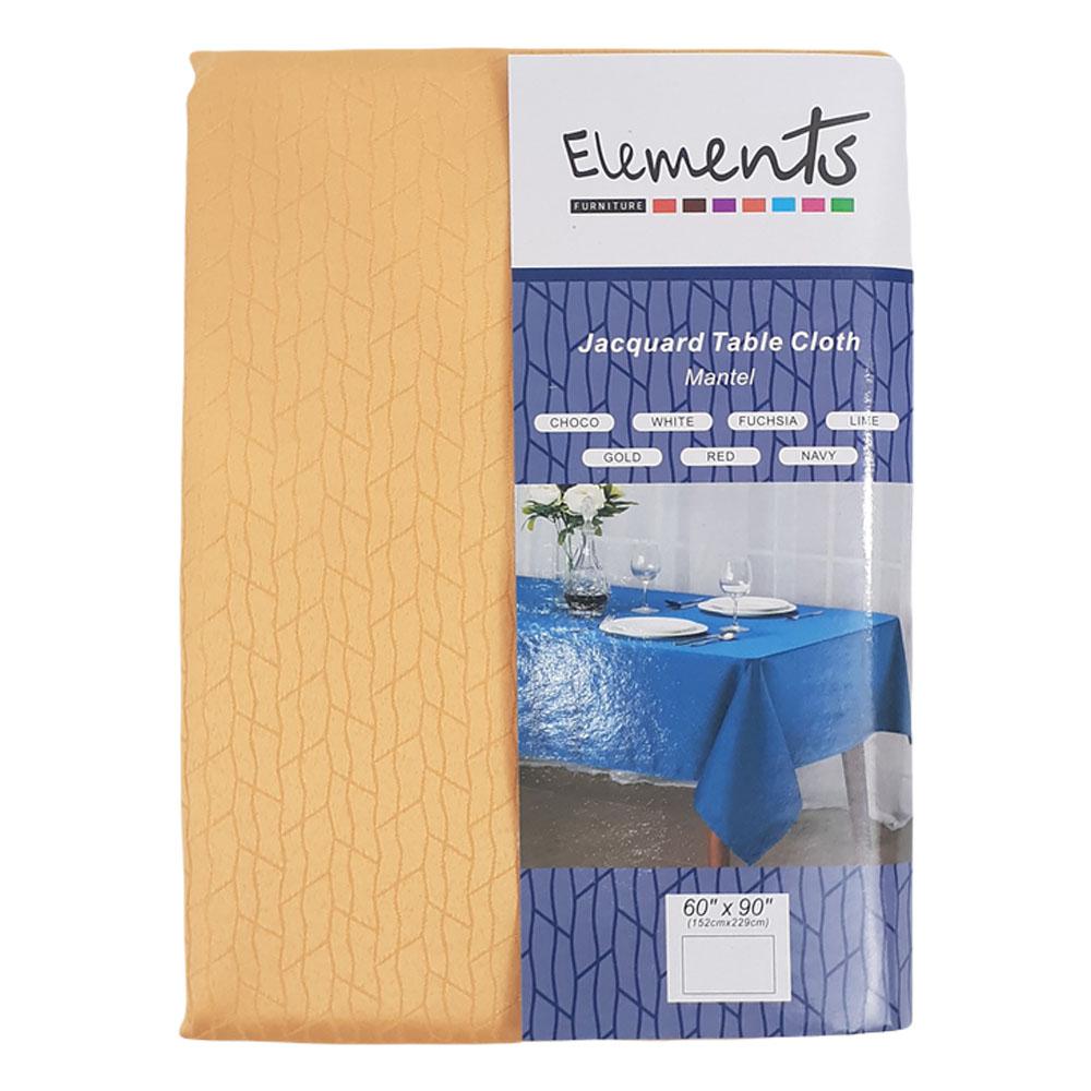 Mantel de Mesa Elements Furniture Marriot Rectangular de 60" x 90" - Dorado