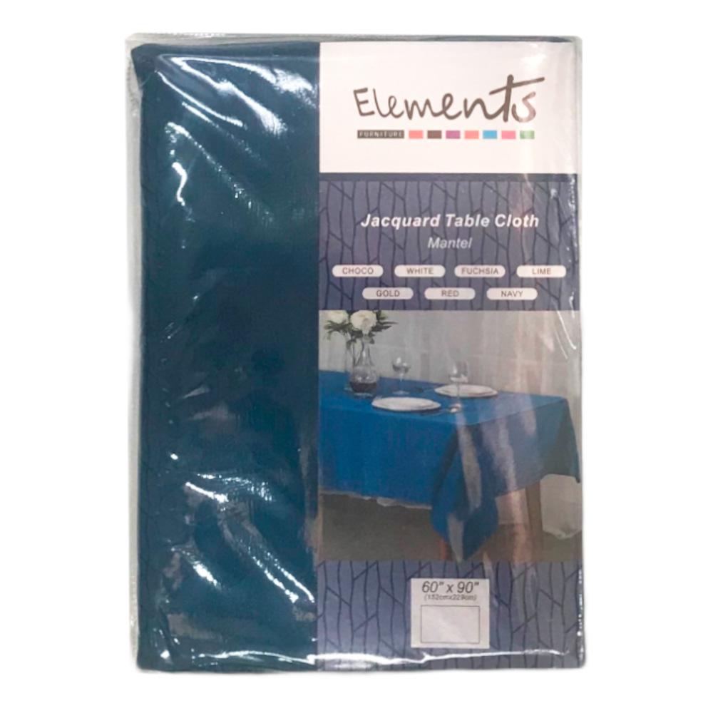 Mantel de Mesa Elements Furniture Marriot Rectangular de 60" x 90" - Azul Marino
