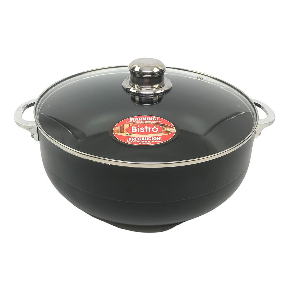 Caldero Bistro Con Tapa de Vidrio 30 cm