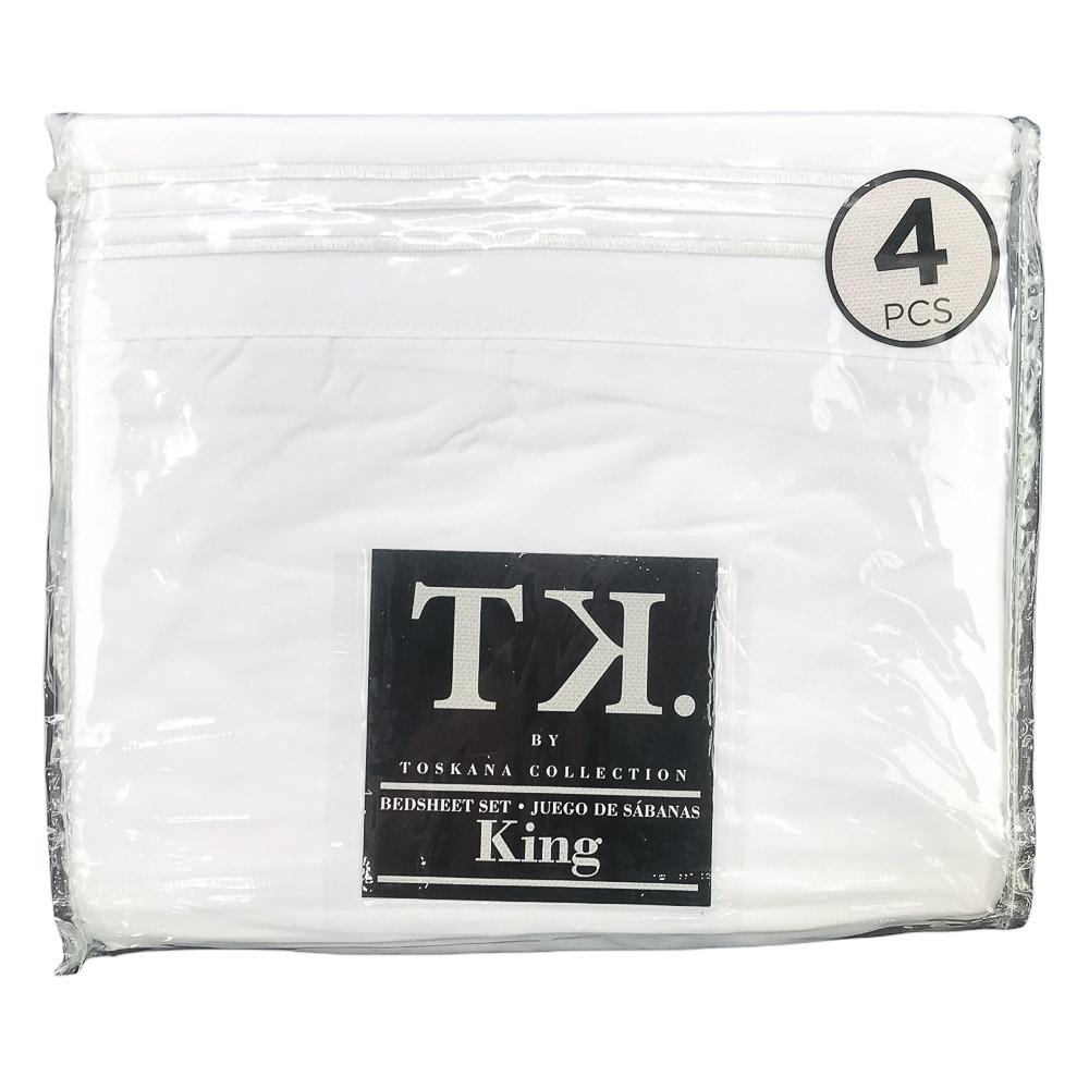 Juego de Sábana Toskana Lisas Blanca - King