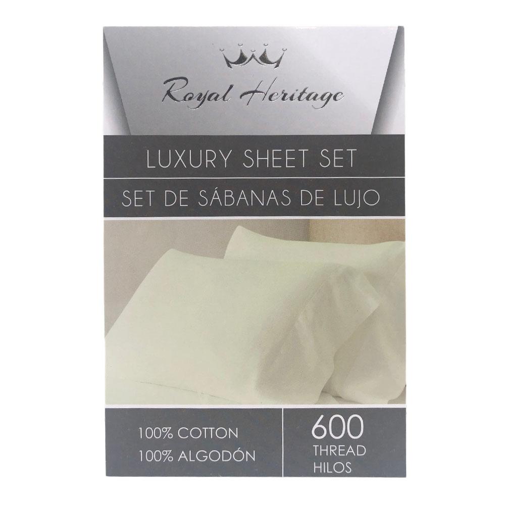 Juego de Sábanas Roya Heritage Ivory 600 Hilos - Full