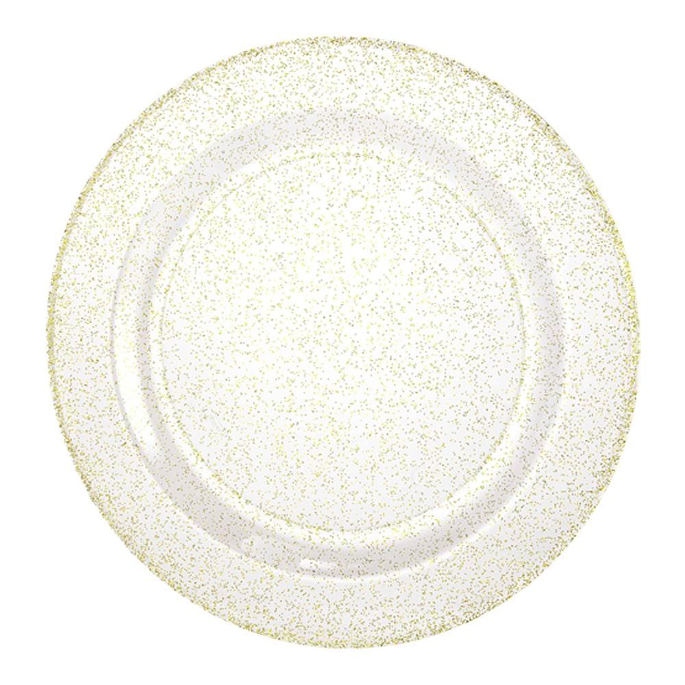 Plato Llano Lillian Plástico Glitter 10 Piezas 10"