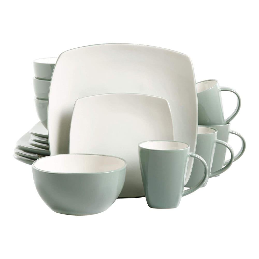 Vajilla de Cerámica Gibson Celadon 16 Piezas