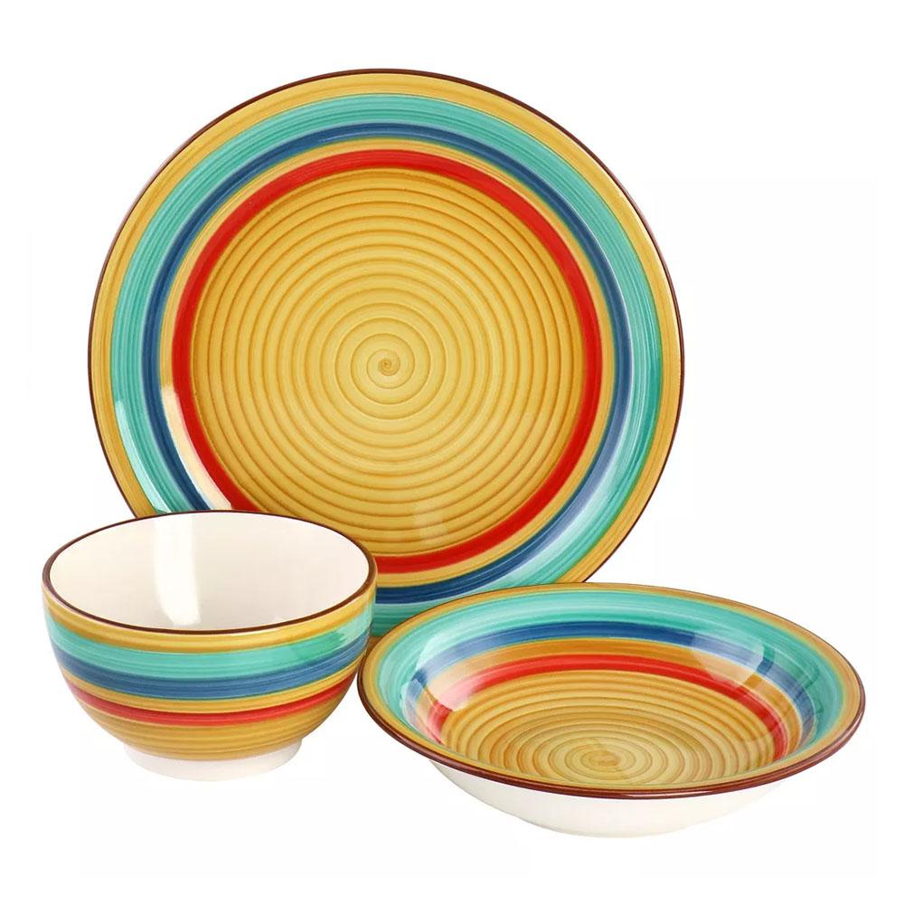 Vajilla de Cerámica Gibson Rainbow 12 Piezas