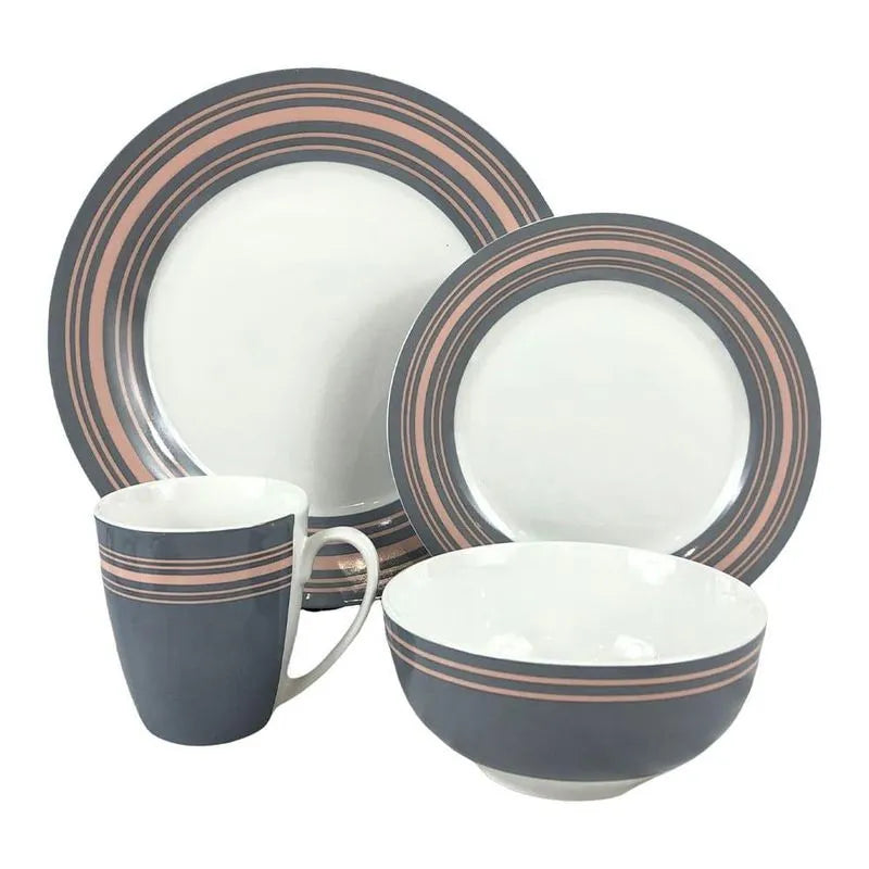 Vajilla de Cerámica Gibson – 16 Piezas / Estampada