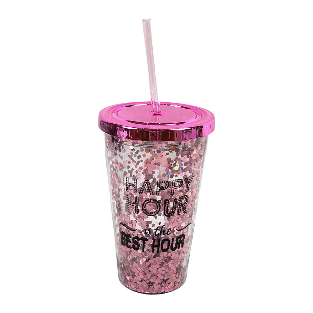 Vaso Plástico Con Tapa Home Elegance 16 cm x 10 cm - Surtido