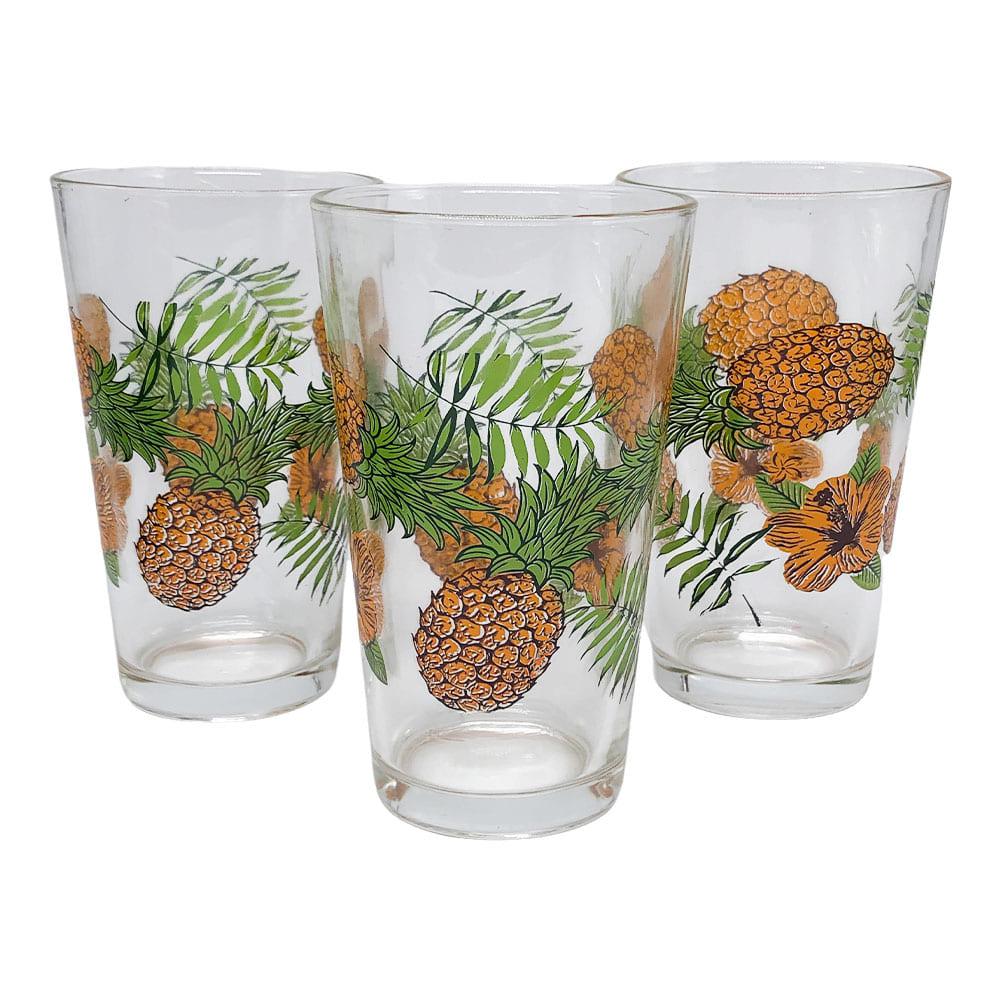 Vasos de Vidrio Lotus Estampado 3 Piezas