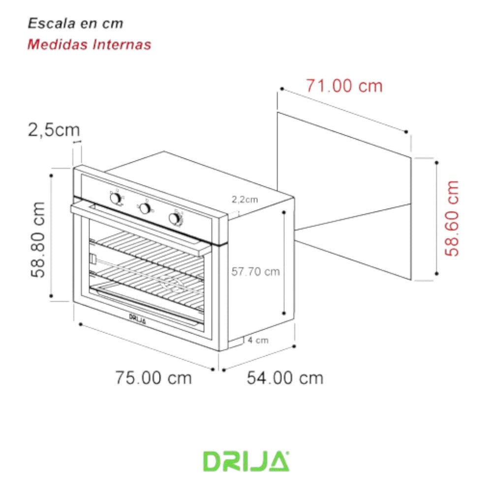 Horno A Gas Drija de 78 Litros / 2 Quemadores / Acero Inoxidable - Drija - Titan.com.pa - 735745672730