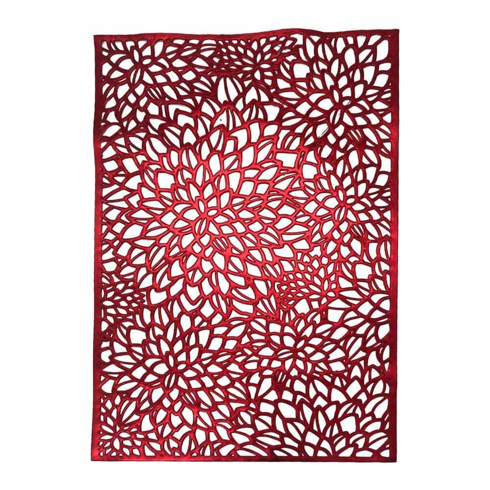 Individual Miro Christmas de Plástico Rectangular Red