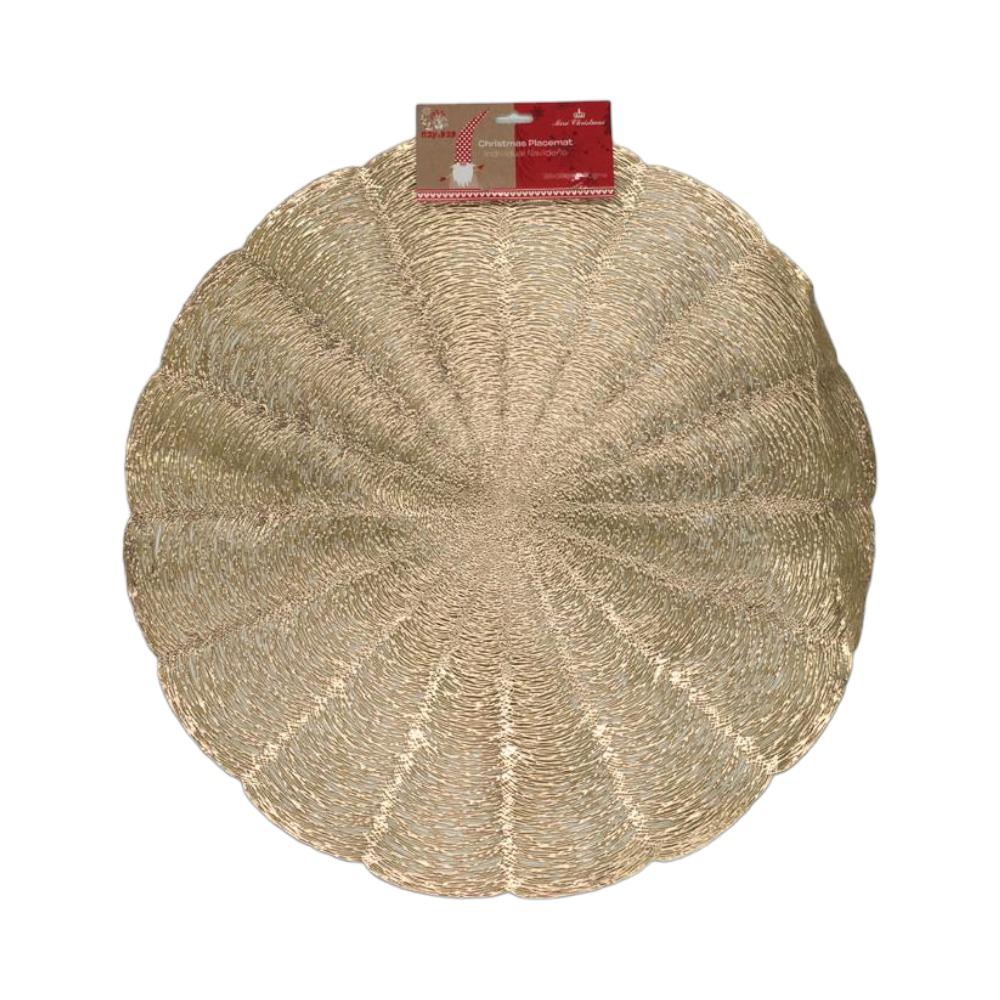 Individual Navideño Plast Redondo Gold