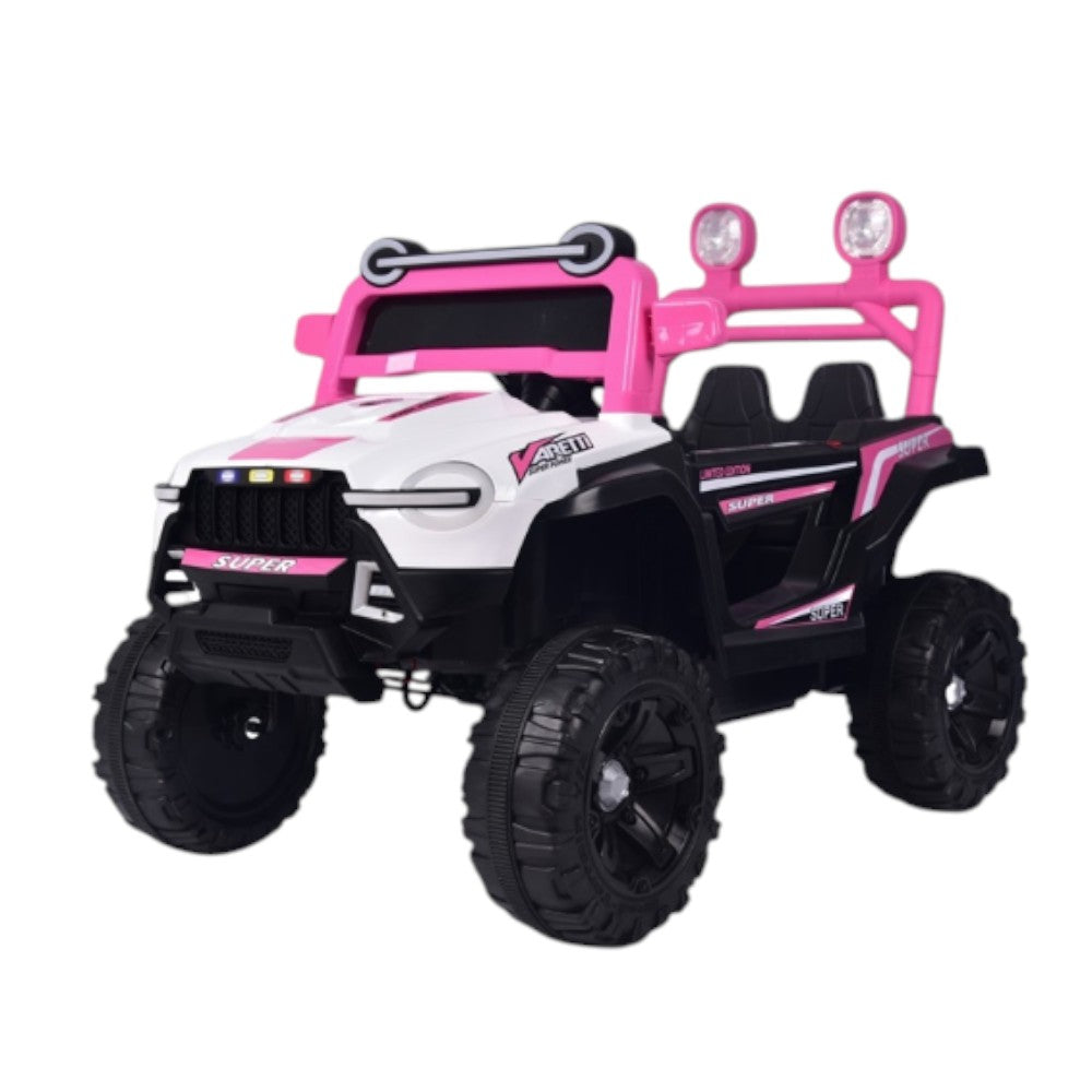 Carro Recargable W/RC Jeep Rosa 12V Overseas