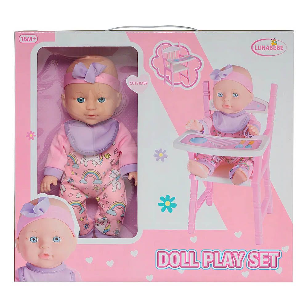 Muñeca Bebé 30 cm con Silla Alta / Star Toys