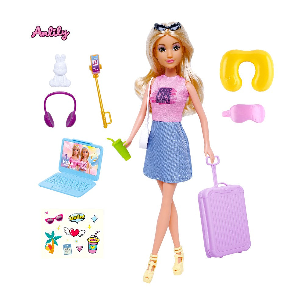 Muñeca Fashion Viajera con Accesorios / Anlily
