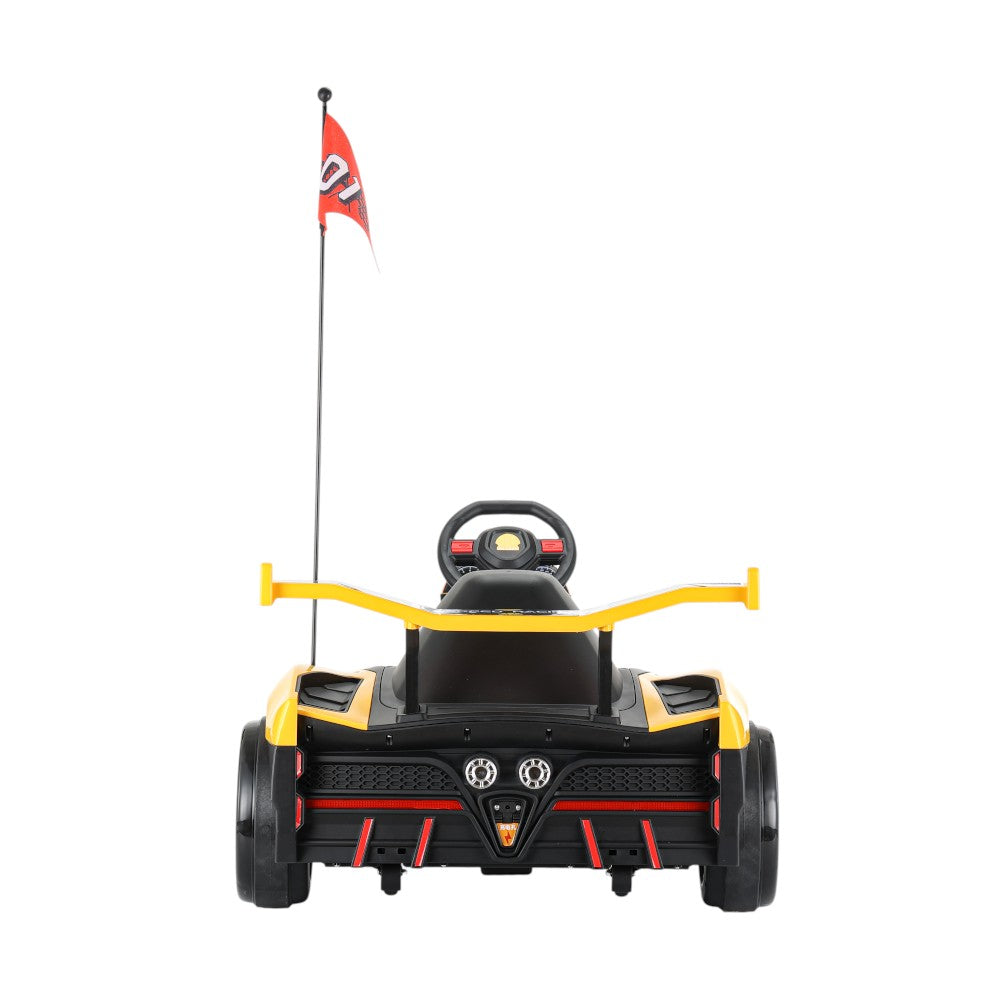 Carro Recargable Go-Kart Amarillo 12V Overseas