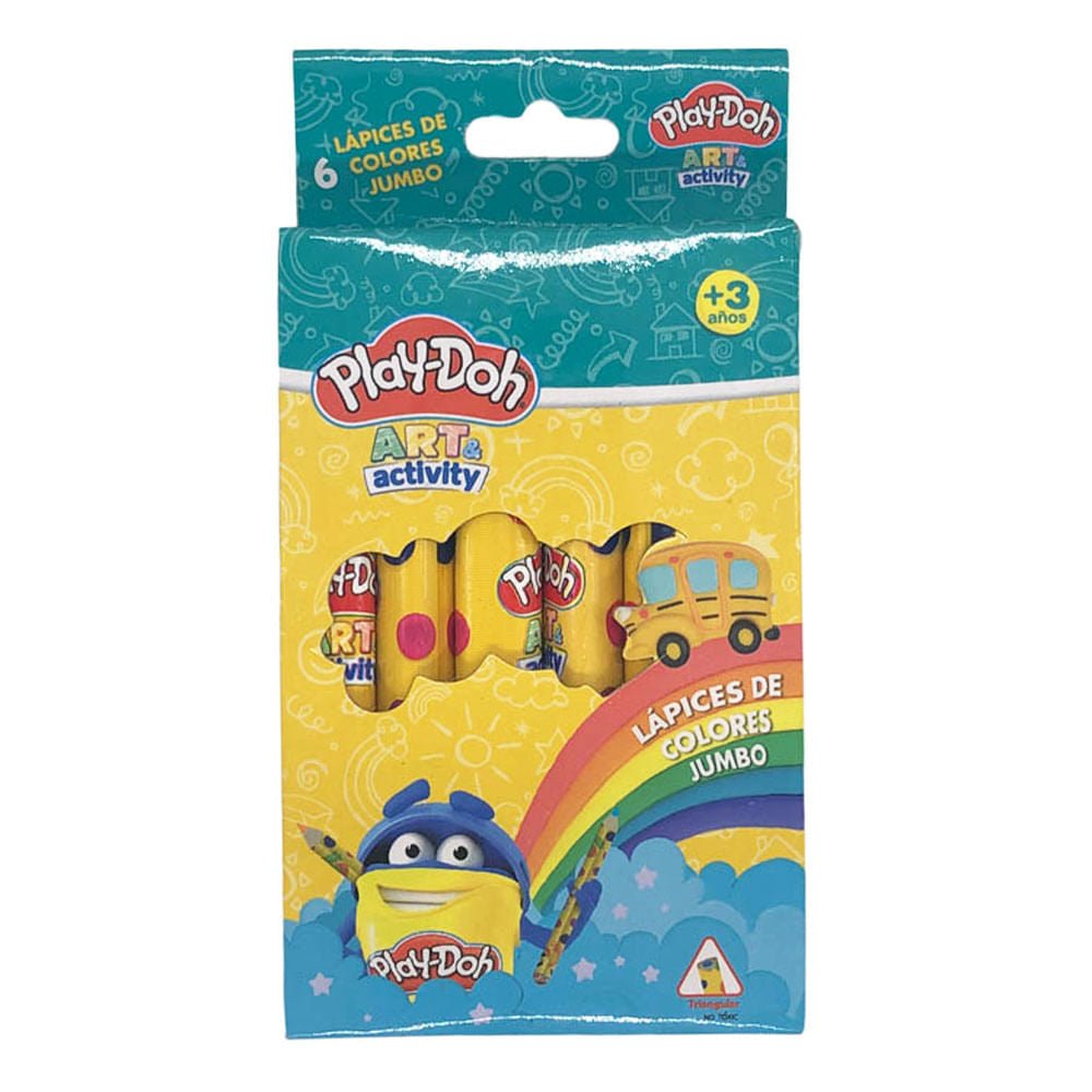 Lápices de Colores Play-Doh Jumbo 6 Piezas