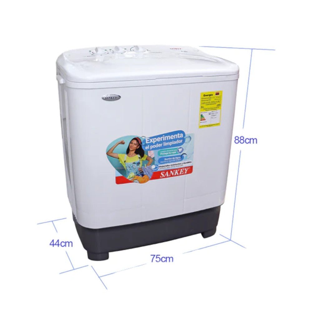 Lavadora Semi - Automática Sankey de 8 Kg / Blanca / WM - 8077P - Sankey - Titan.com.pa - 7453013539174