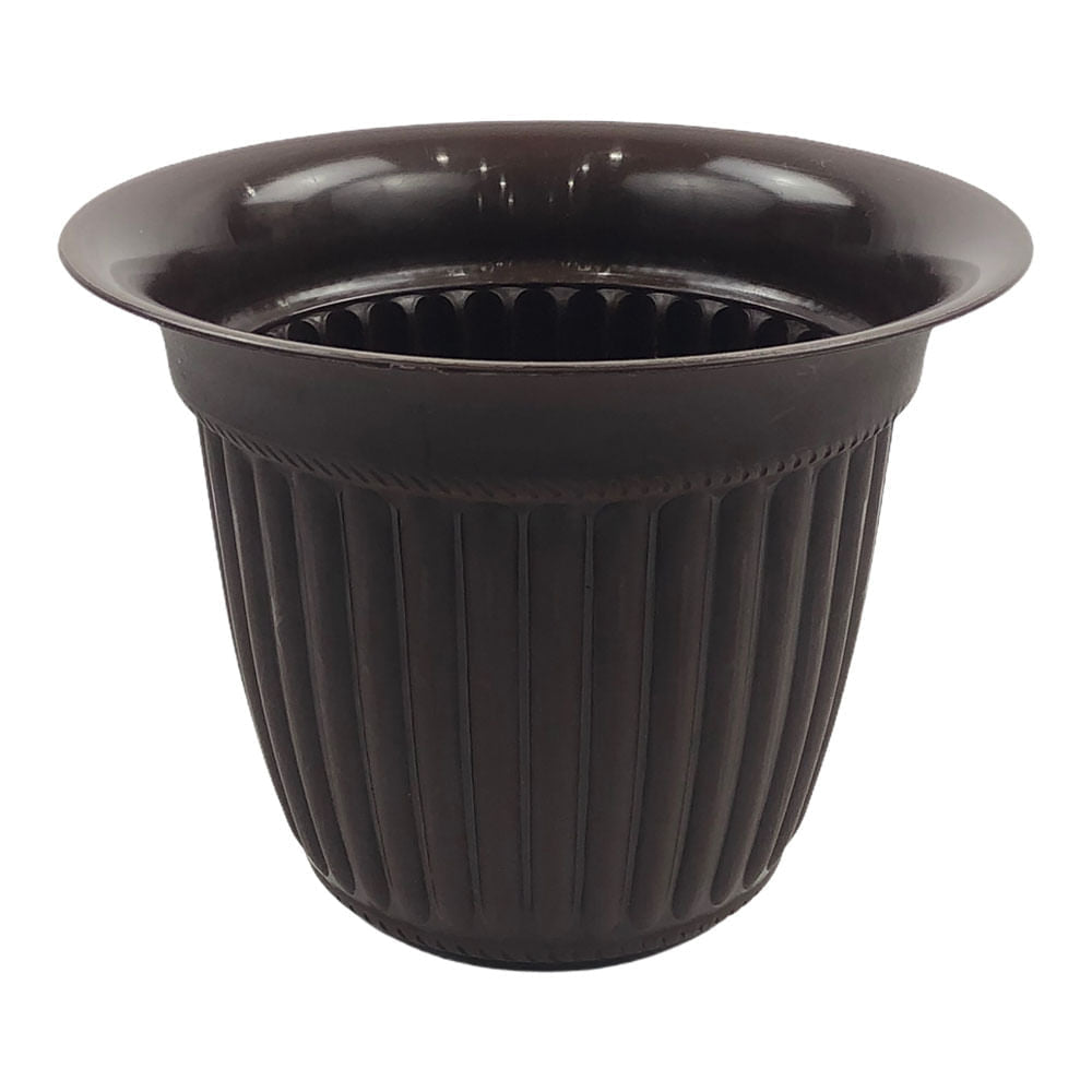 Macetero Kennedy de Platico Redondo 7" x 6" - Chocolate