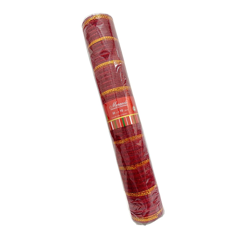 Malla Burgundy/Dorado 53 CM / 10 Yardas - Maranelo Christmas
