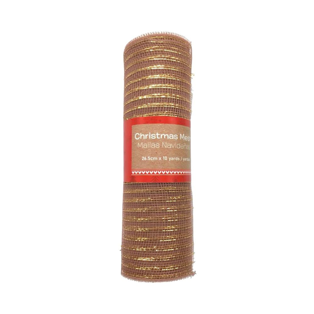 Malla Navidena Miro Christmas Rose/Gold 27Cm 10Yd