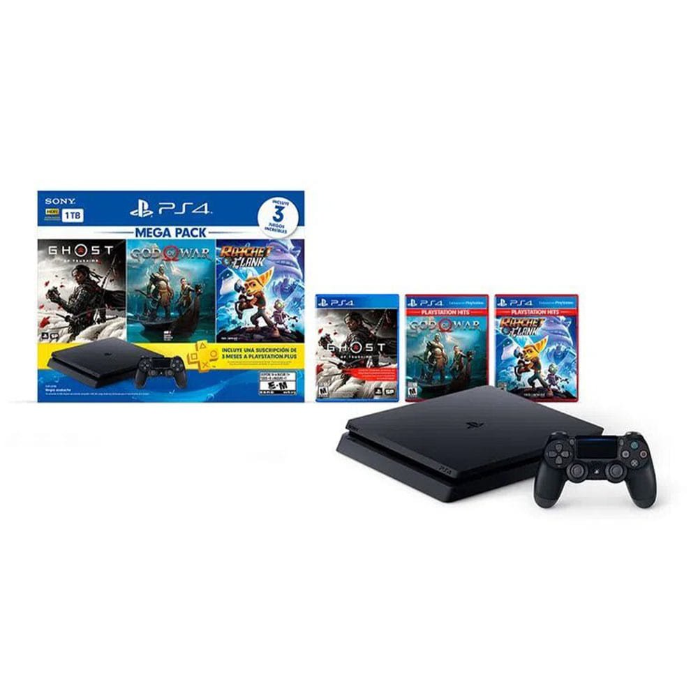 Mega Pack Playstation 4 + Membresía de 3 Meses