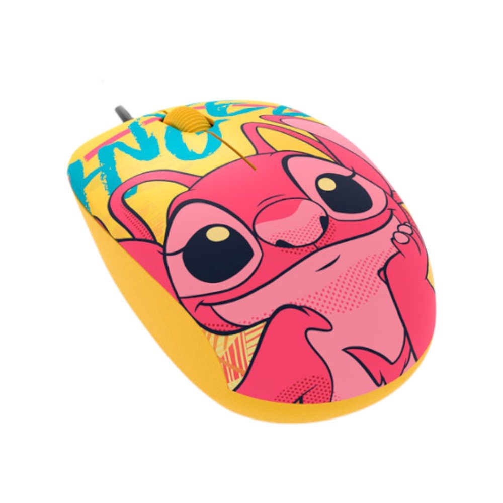 Mouse con cable Xtech Stitch amarillo, compacto y USB plug & play. Desplazamiento suave y diseño divertido para tu escritorio. En Titán Panamá.