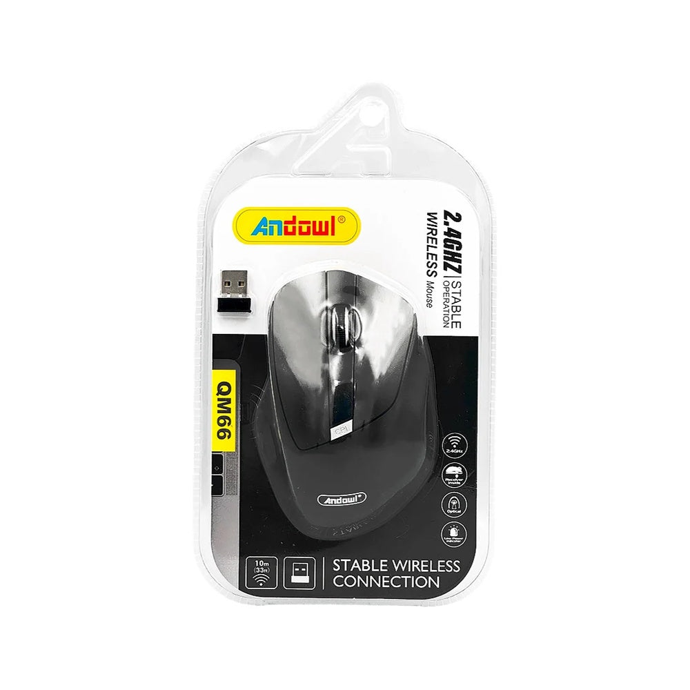 Mouse Óptico Inalámbrico Andowl 2.4 GHz con Adaptador USB - ANDOWL - 10970694