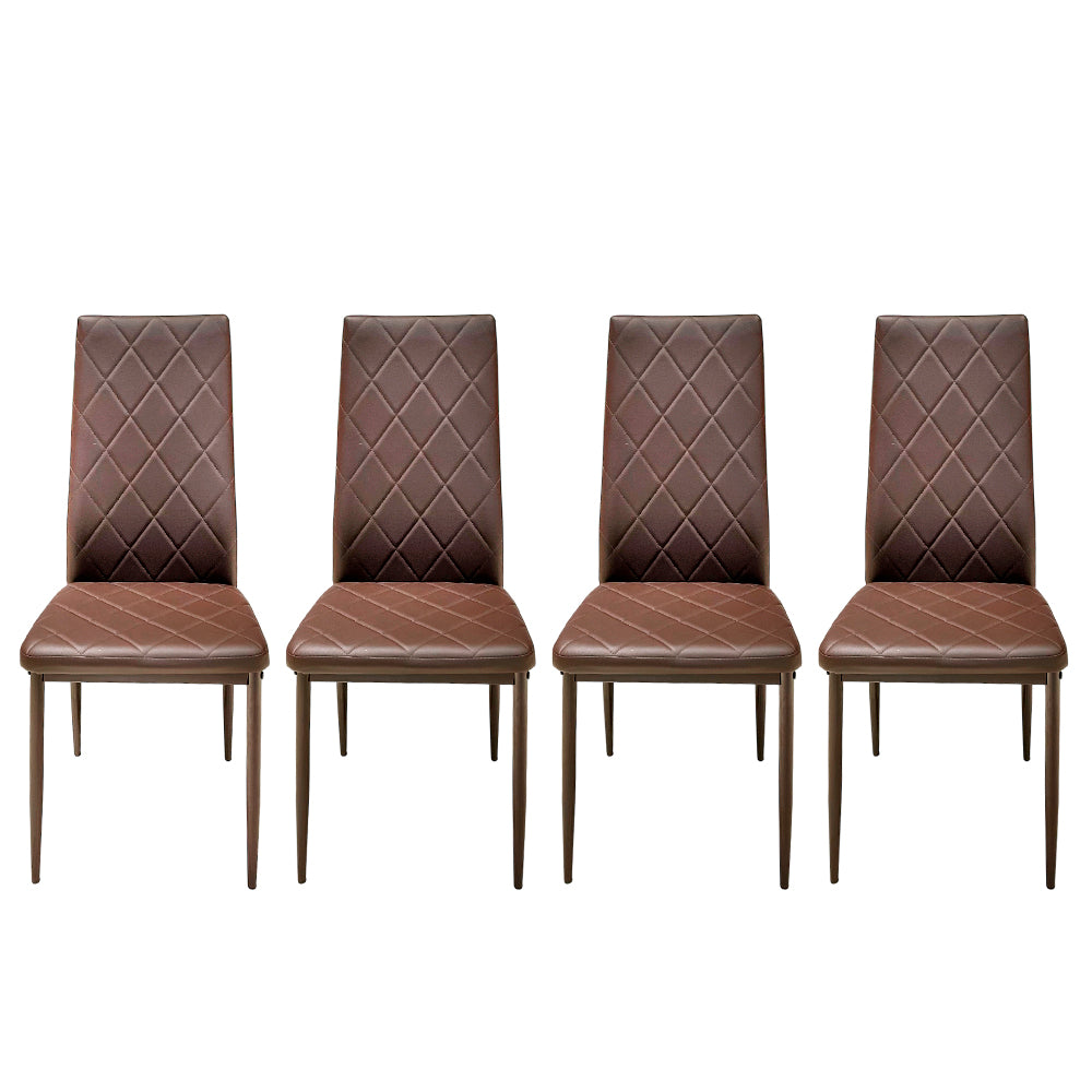 Comedor Elements Furniture 4 Puestos de Metal / Vidrio Chocolate